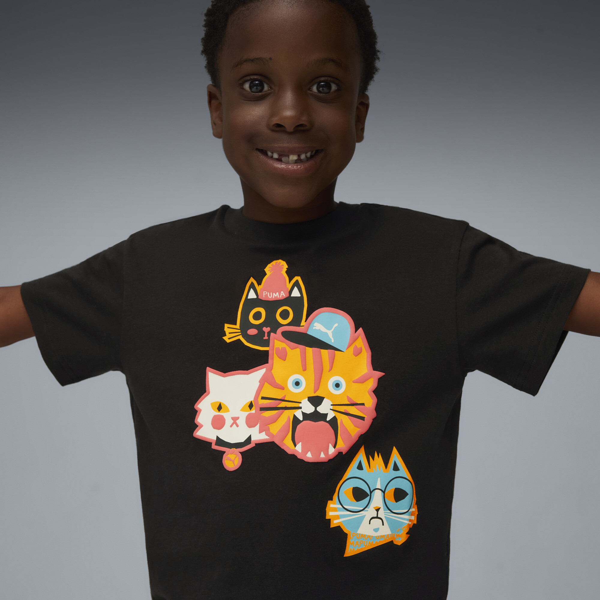 PUMA Moody Cat Graphic T-shirt II, Zwart, Maat 3-4Y thumbnail 6