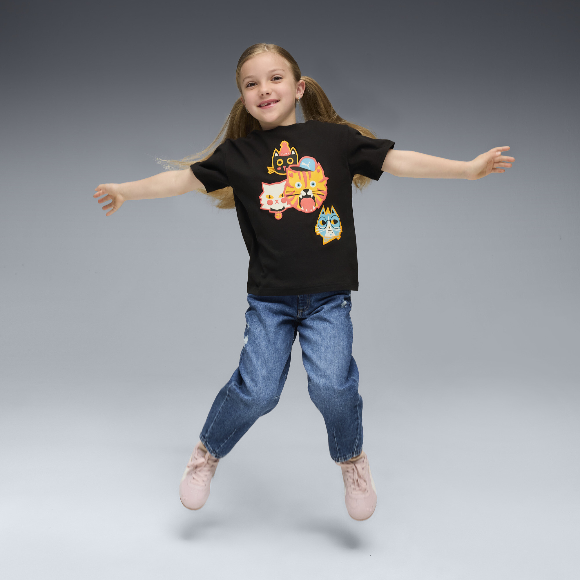 PUMA Moody Cat Graphic T-shirt II, Zwart, Maat 3-4Y thumbnail 5