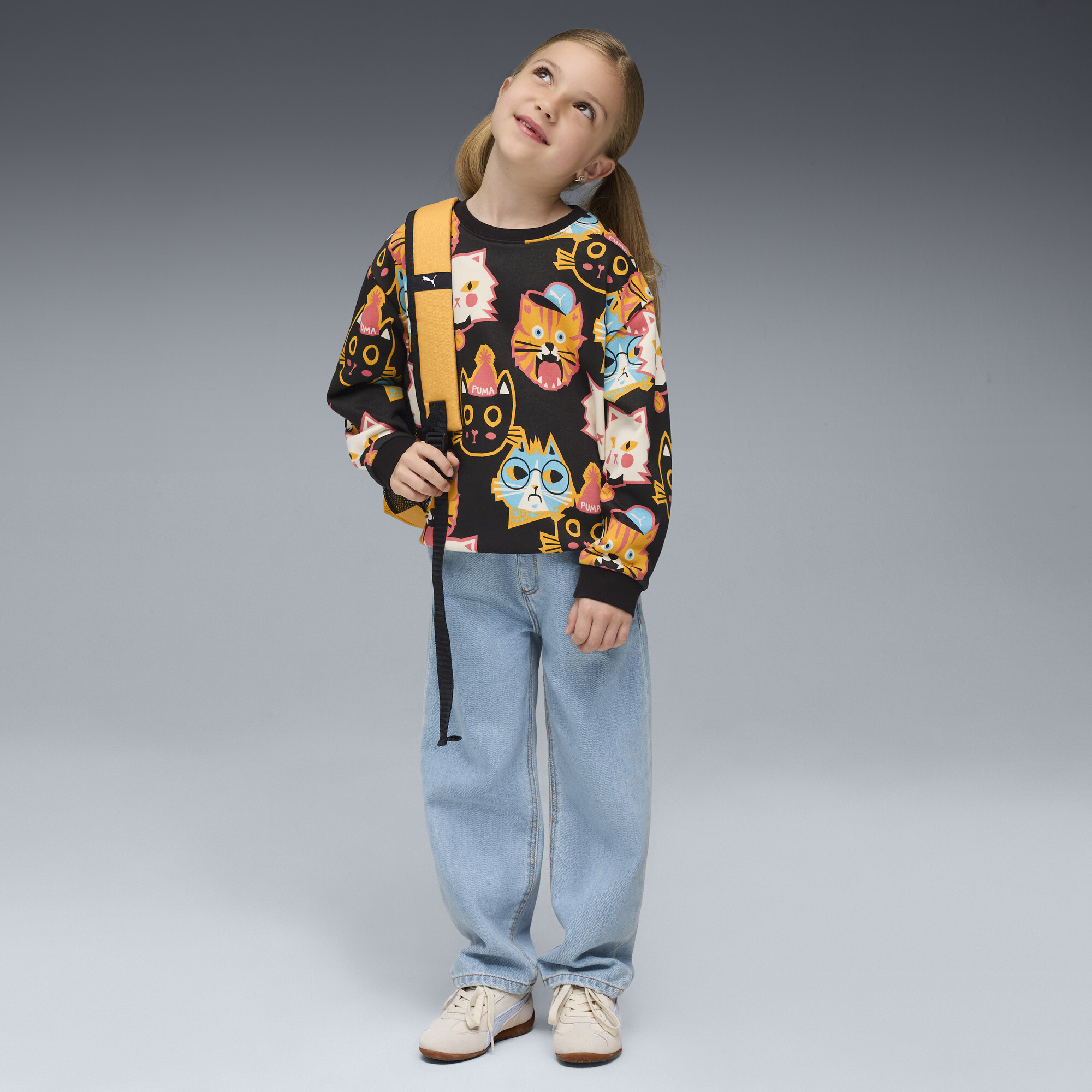 PUMA Moody Cat Crew, Zwart, Maat 2-3Y thumbnail 5