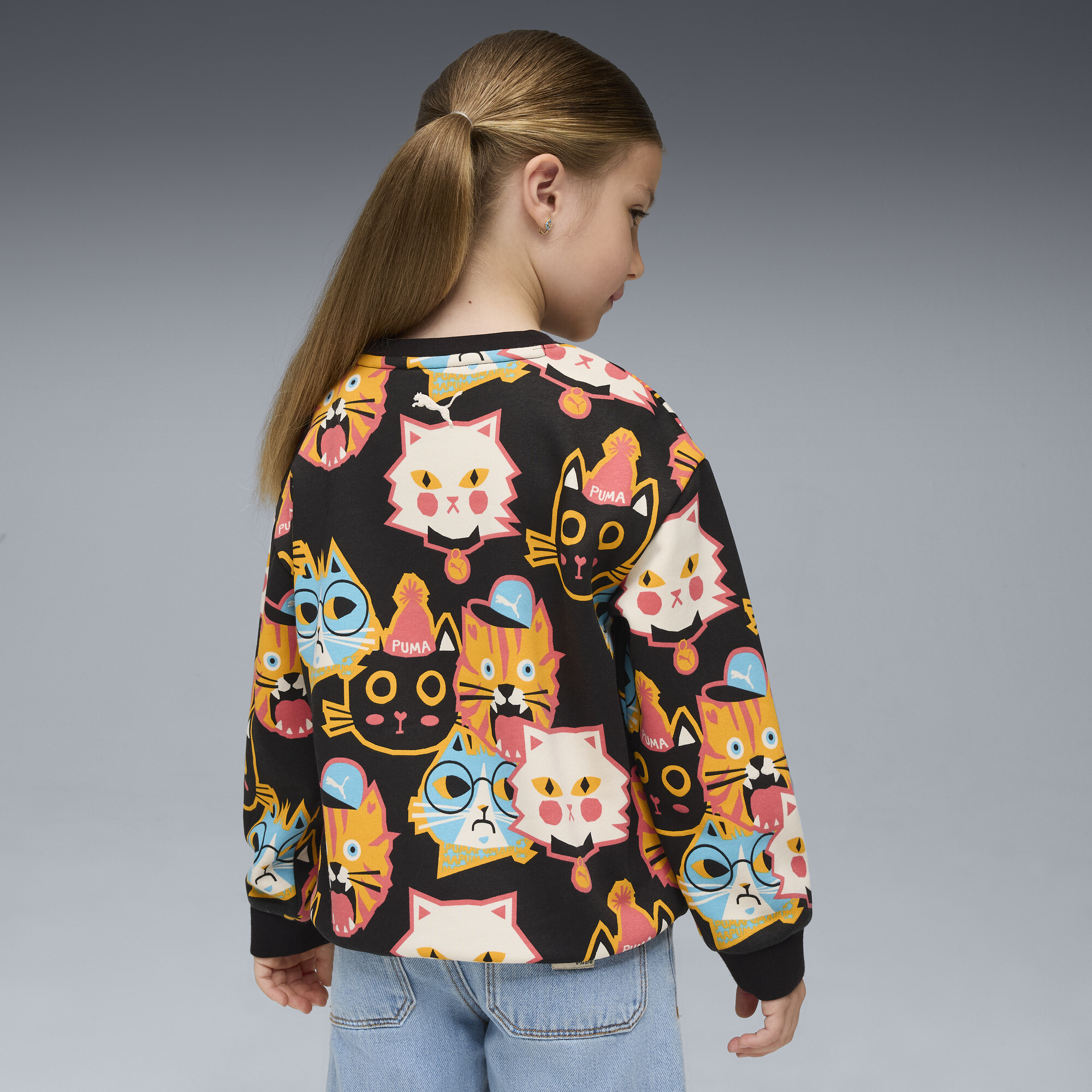 PUMA Moody Cat Crew, Zwart, Maat 2-3Y thumbnail 4