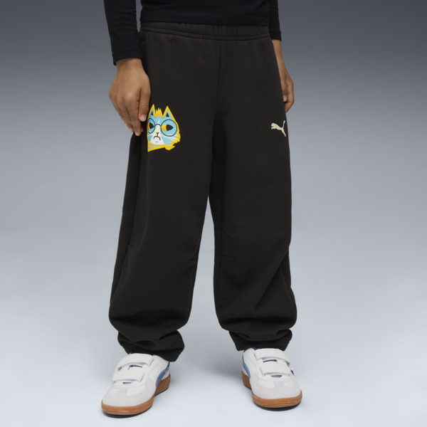 Moody Cat Sweatpants Kids, PUMA Black, large-ZAF