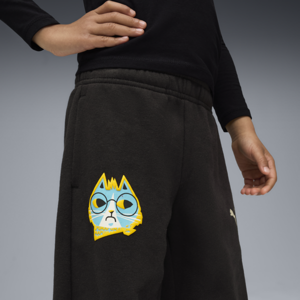 Moody Cat Sweatpants Kids, PUMA Black, large-ZAF