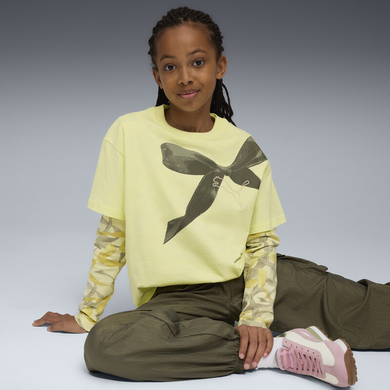 PUMA BOWTIQUE Girls' Relaxed Ribbon Detail Tee