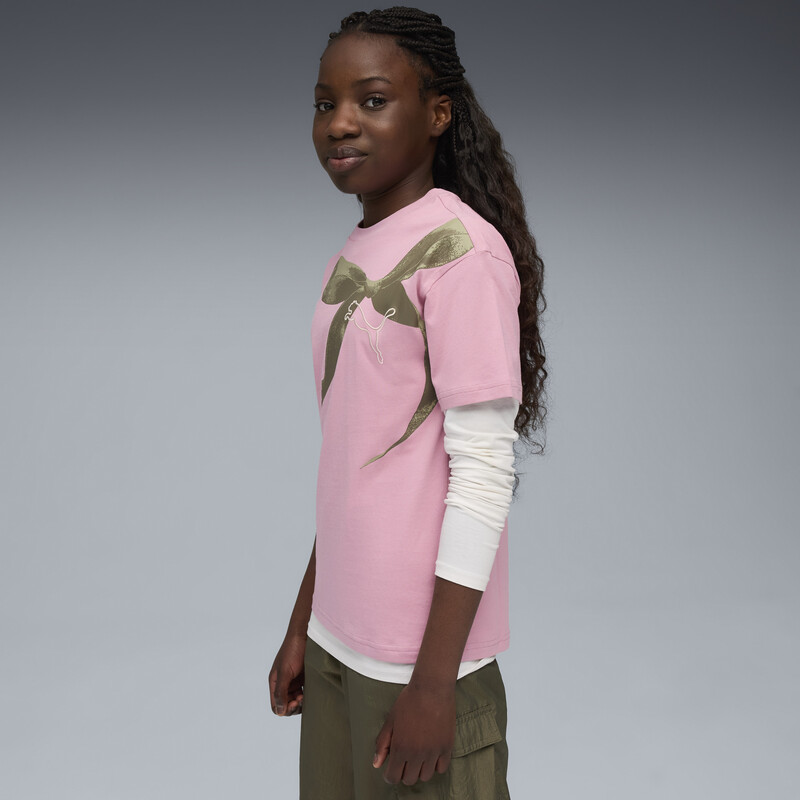 PUMA BOWTIQUE Girls' Relaxed Ribbon Detail Tee