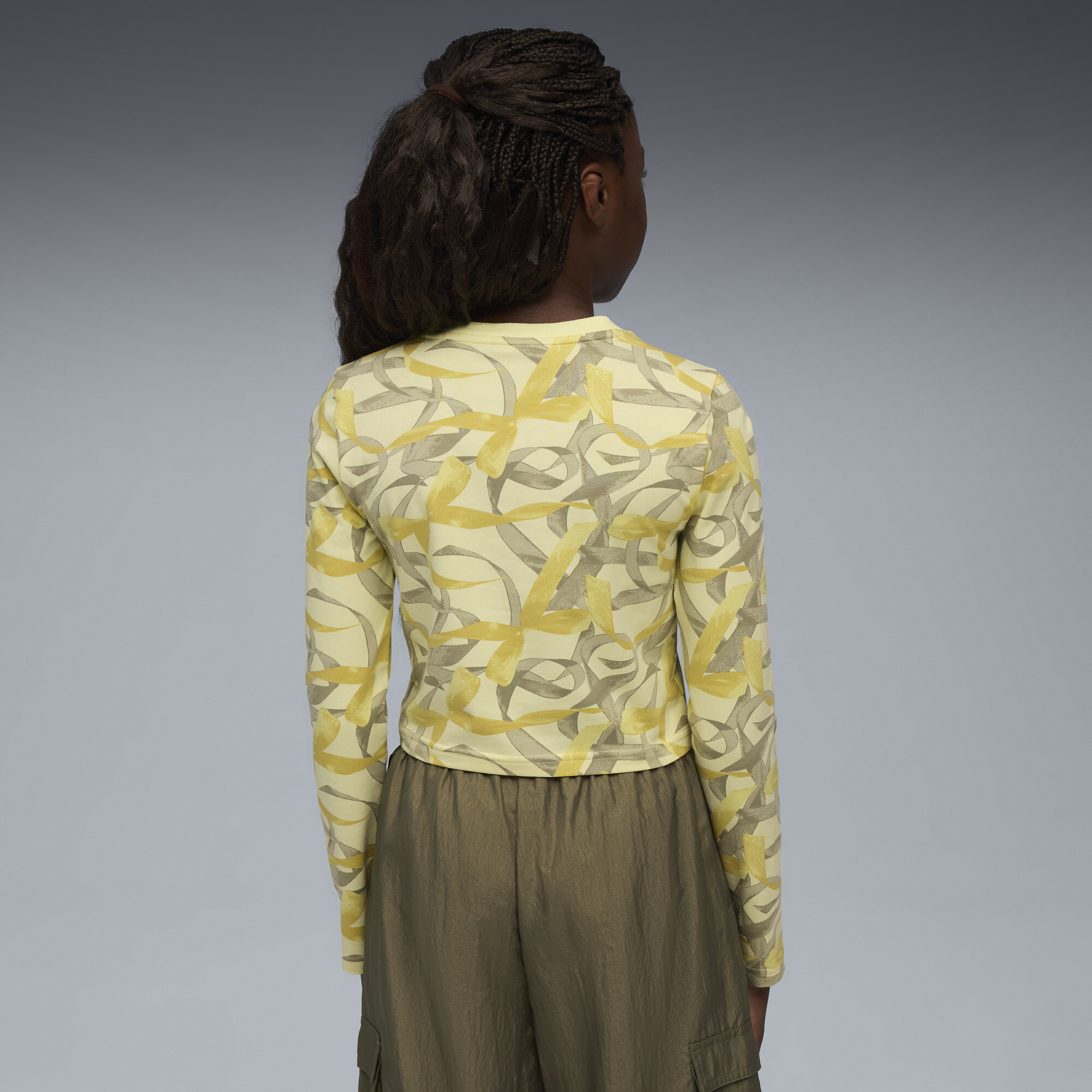 PUMA Bowtique T-shirt met lange mouwen voor Dames, Goud, Maat 11-12Y thumbnail 3