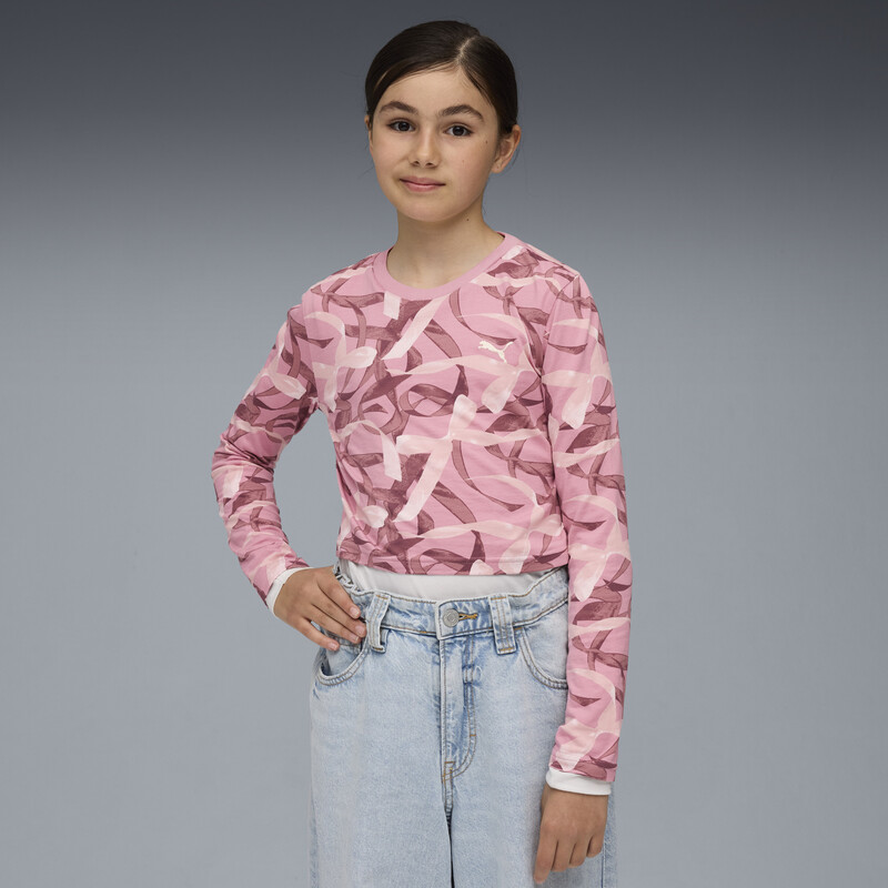 PUMA BOWTIQUE Girls' Printed Long Sleeve Tee