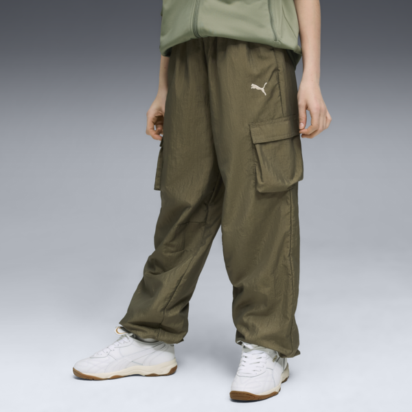 Bowtique Woven Cargo Pants Youth, Loden Green, large-ZAF