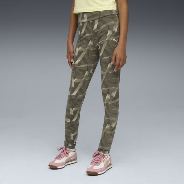 Bowtique High Waist Leggings Youth, Loden Green, large-MEX