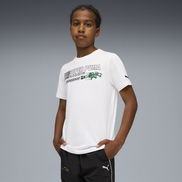Super PUMA Graphic Tee Youth, PUMA White, large-MEX