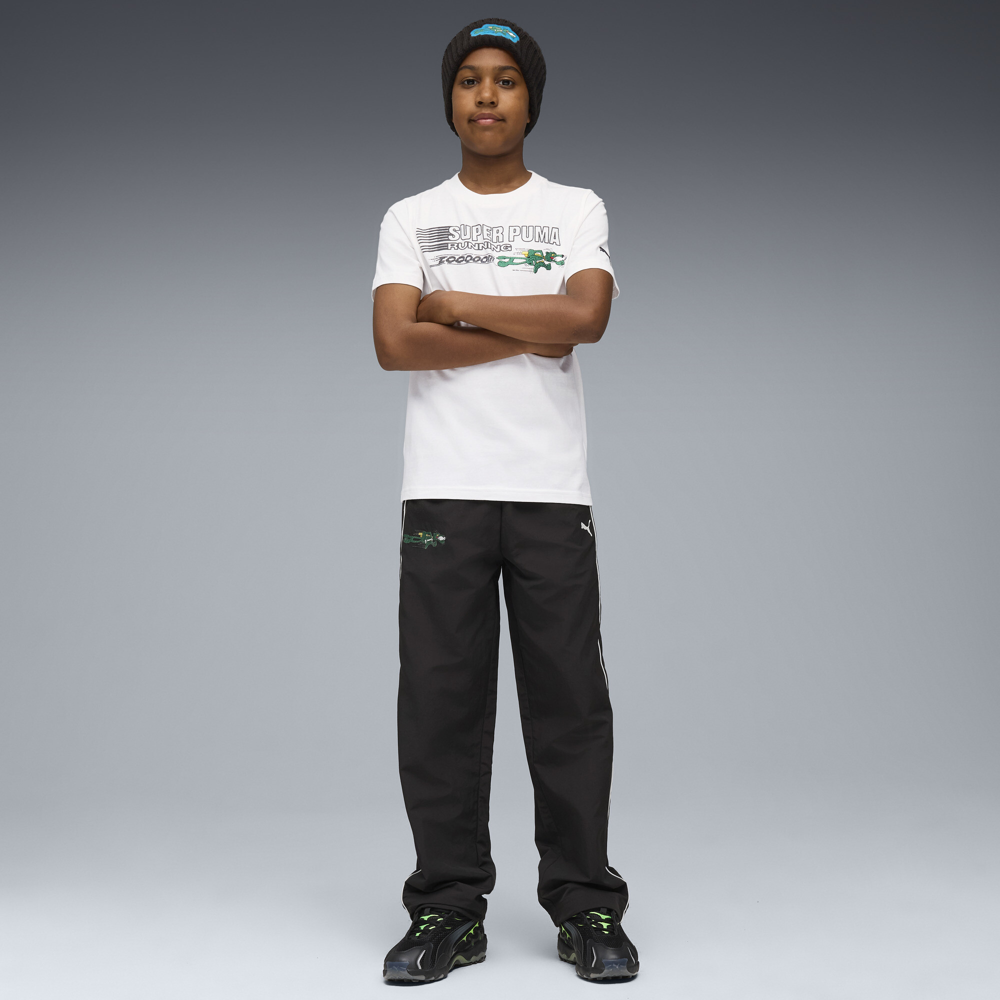 Super PUMA T-shirt met print voor Heren, Wit, Maat 13-14Y thumbnail 4