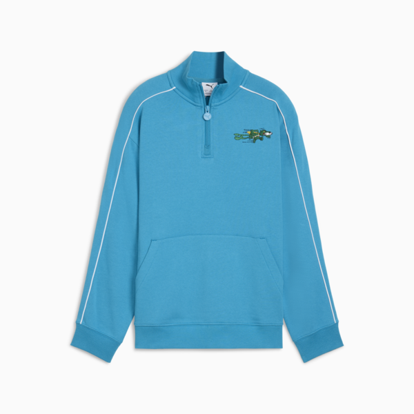 Sudadera con cierre Super PUMA T7 para adolescentes, Tropical Blue, large-MEX