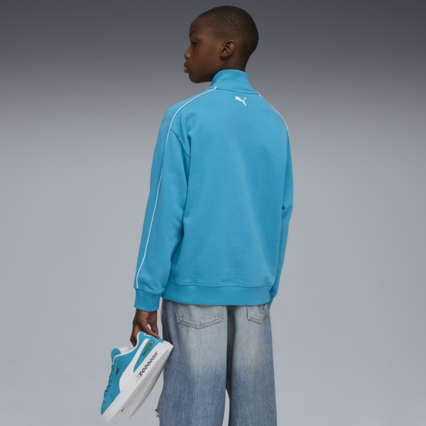 Sudadera con cierre Super PUMA T7 para adolescentes, Tropical Blue, large-MEX