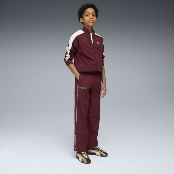 Pants Super PUMA T7 Woven para adolescentes, Ruby Shimmer, large-MEX