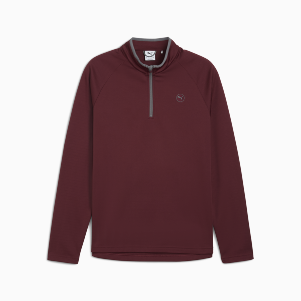Waffle Fleece Quarter-Zip Top Men, Ruby Shimmer, large-ZAF