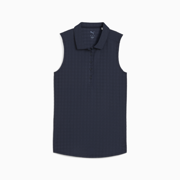 Houndstooth Golf Polo Women, Deep Navy, large-ZAF