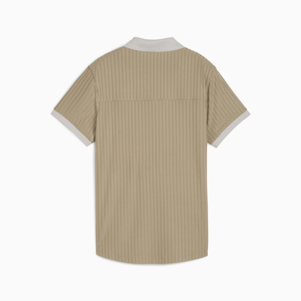 MATTR Jacquard Stripe Golf Polo Women, Ice Coffee, large-ZAF