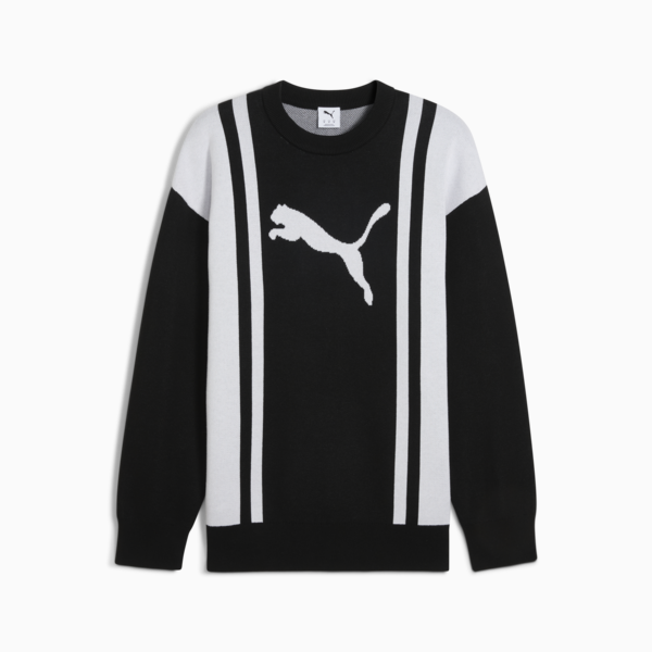 FUTURE.PUMA.ARCHIVE Relaxed Knitted Sweater Unisex, PUMA Black-PUMA White, large-ZAF