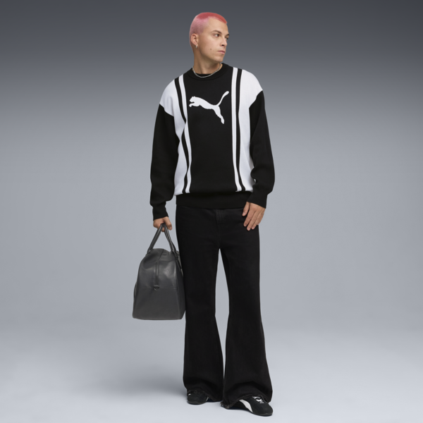 FUTURE.PUMA.ARCHIVE Relaxed Knitted Sweater Unisex, PUMA Black-PUMA White, large-ZAF