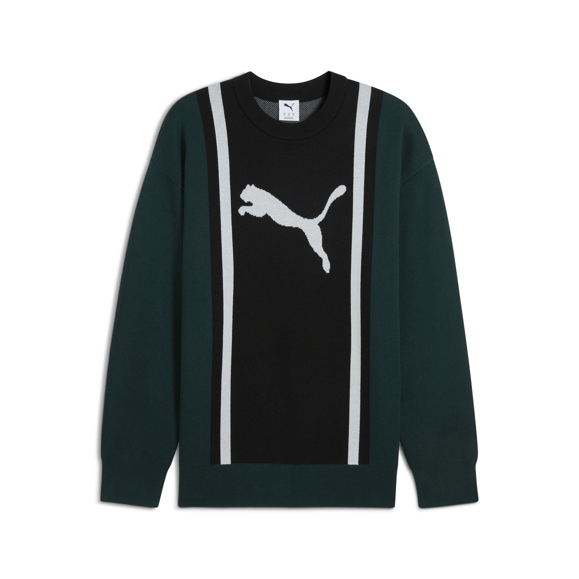 FUTURE.PUMA.ARCHIVE relaxte gebreide trui uniseks, Groen/Zwart, Maat S thumbnail 3