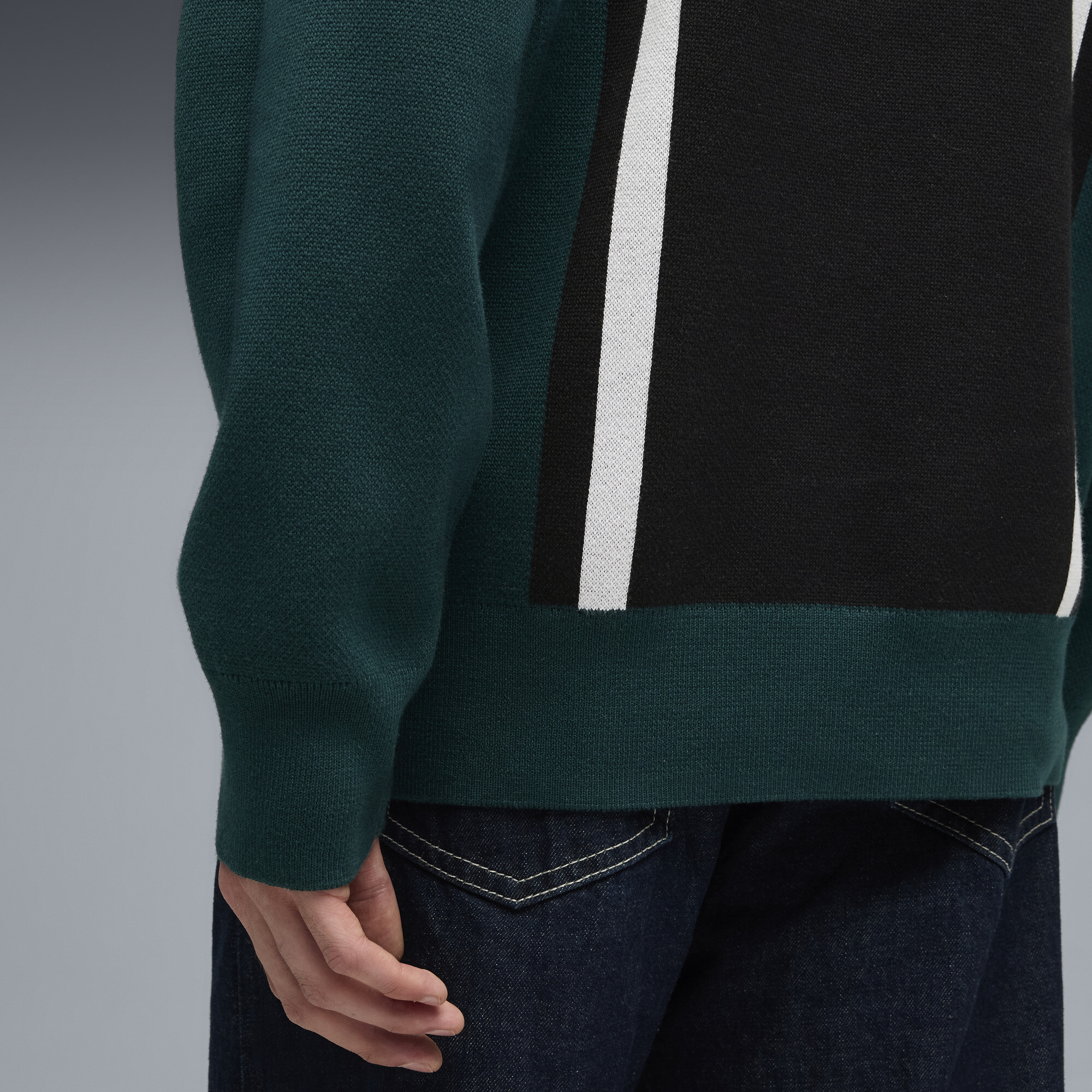 FUTURE.PUMA.ARCHIVE relaxte gebreide trui uniseks, Groen/Zwart, Maat S thumbnail 4