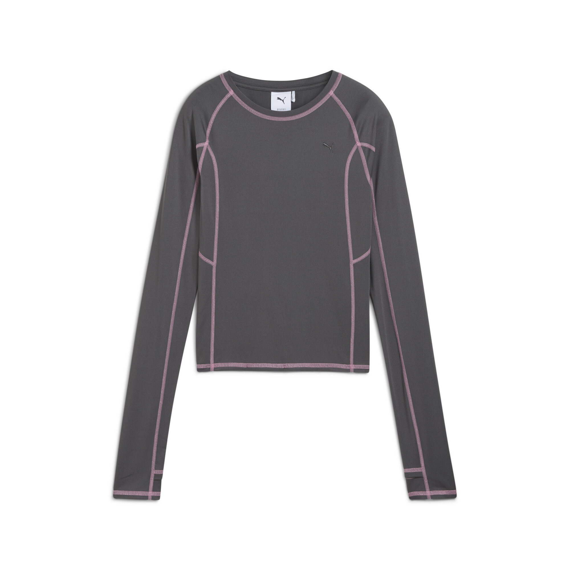 PUMA YONA strakke top met lange mouwen voor Dames, Grijs, Maat L thumbnail 3