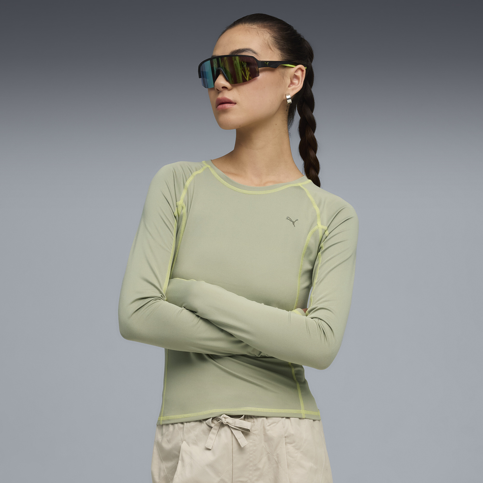Puma Yona Women's Long Sleeve T-shirt In Green