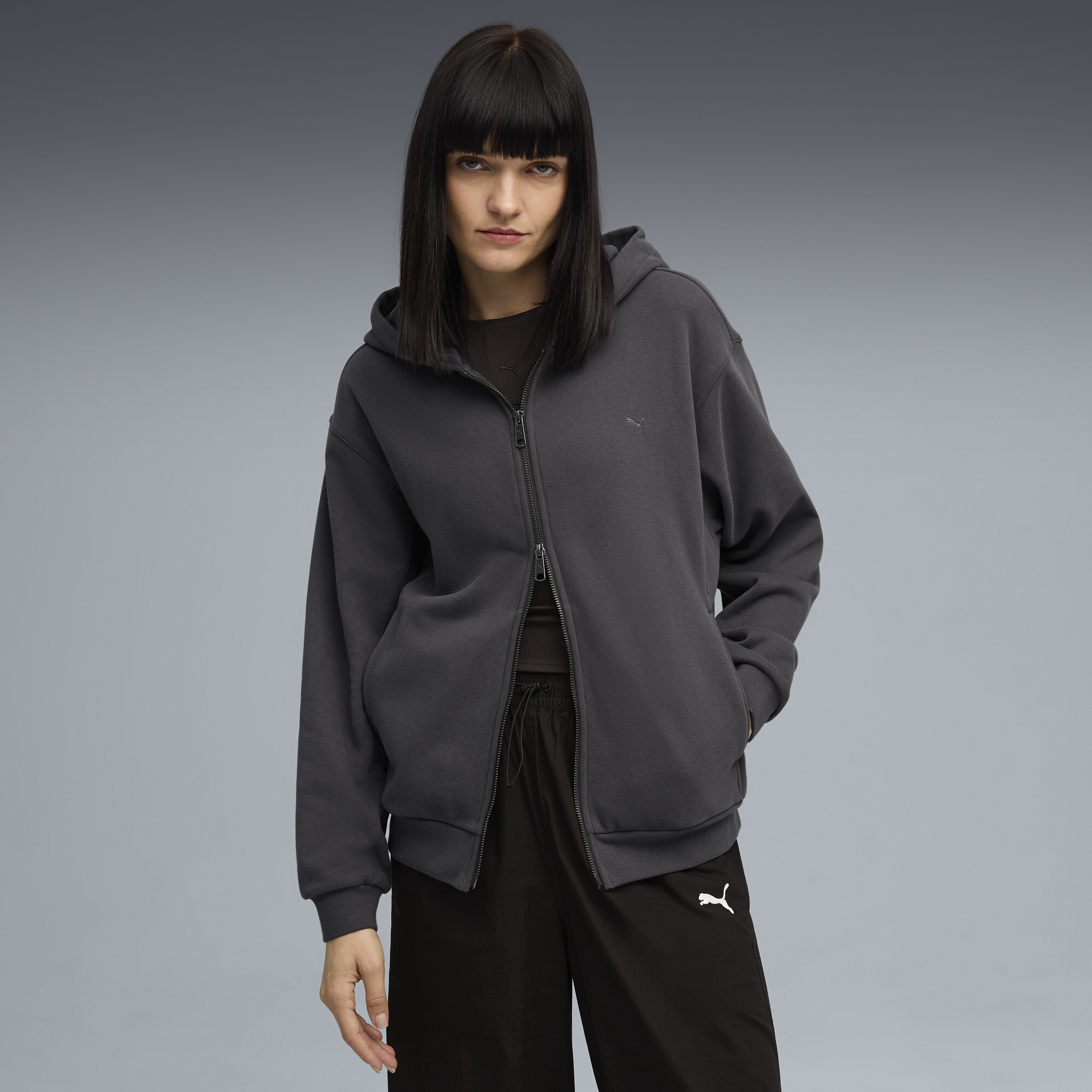 Puma Yona Women's Zip-up Hoodie In Gray