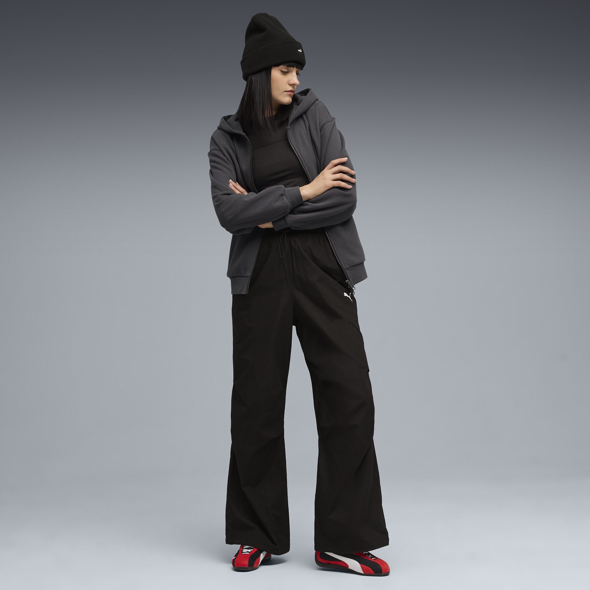 PUMA YONA hoodie met volledige rits voor Dames, Grijs, Maat XS thumbnail 6