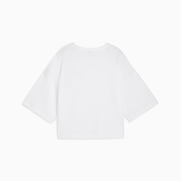 LEO LUXE Oversized Short Tee Women, PUMA White, large-ZAF