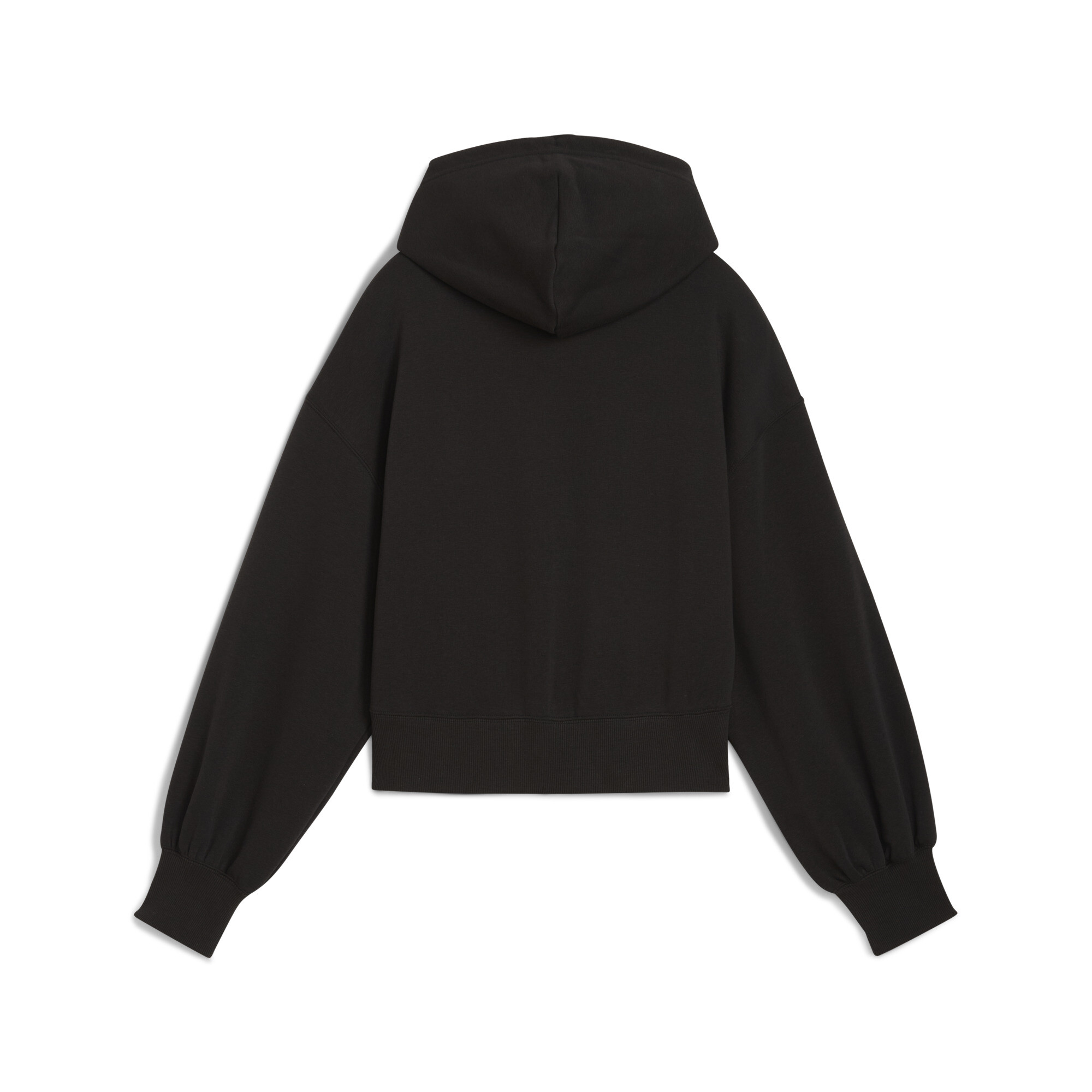 WARDROBE ESS relaxed cropped hoodie voor Dames, Zwart, Maat L | PUMA