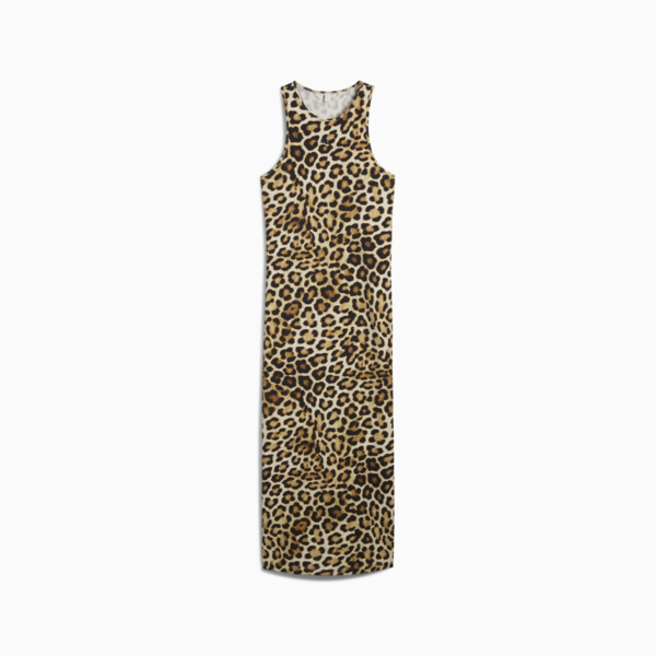 LEO LUXE Slim All-Over Print Dress Women, Alpine Snow, large-ZAF