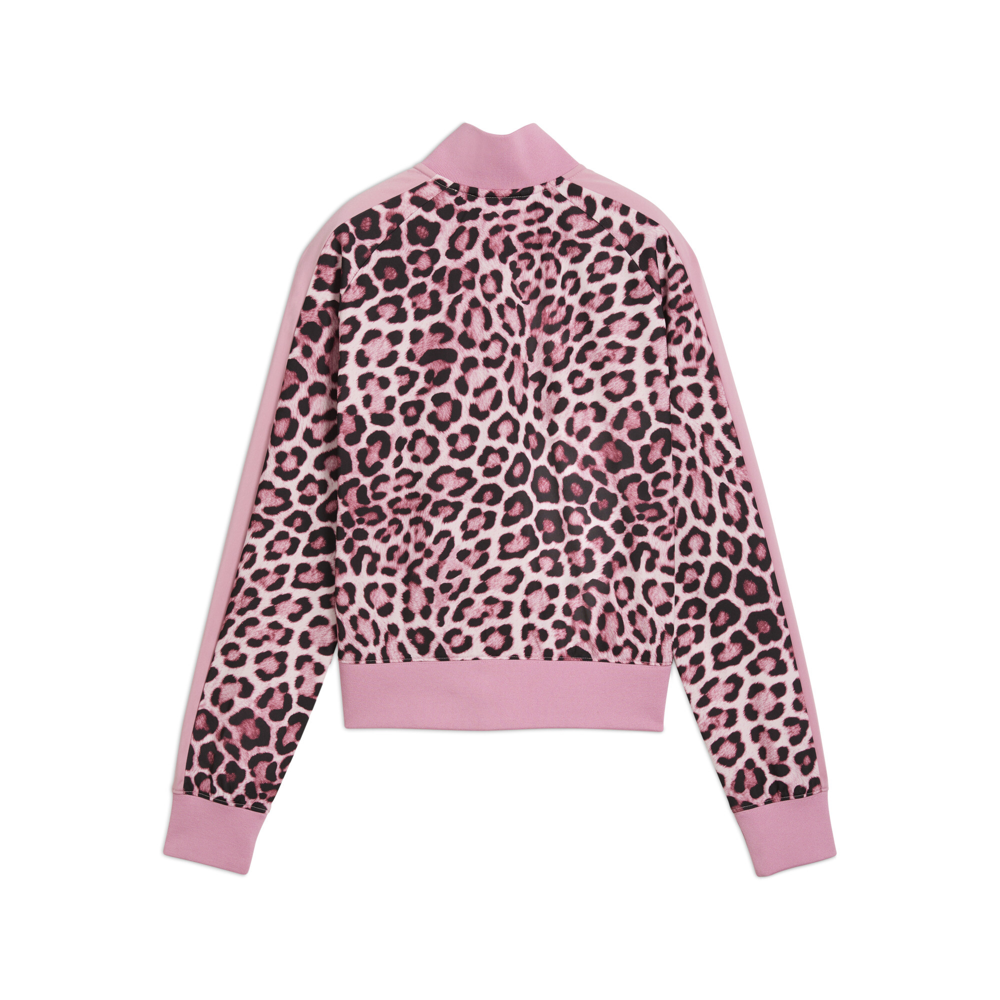 PUMA T7 LEO LUXE all-over print kort trainingsjack voor Dames, Roze, Maat L thumbnail 2