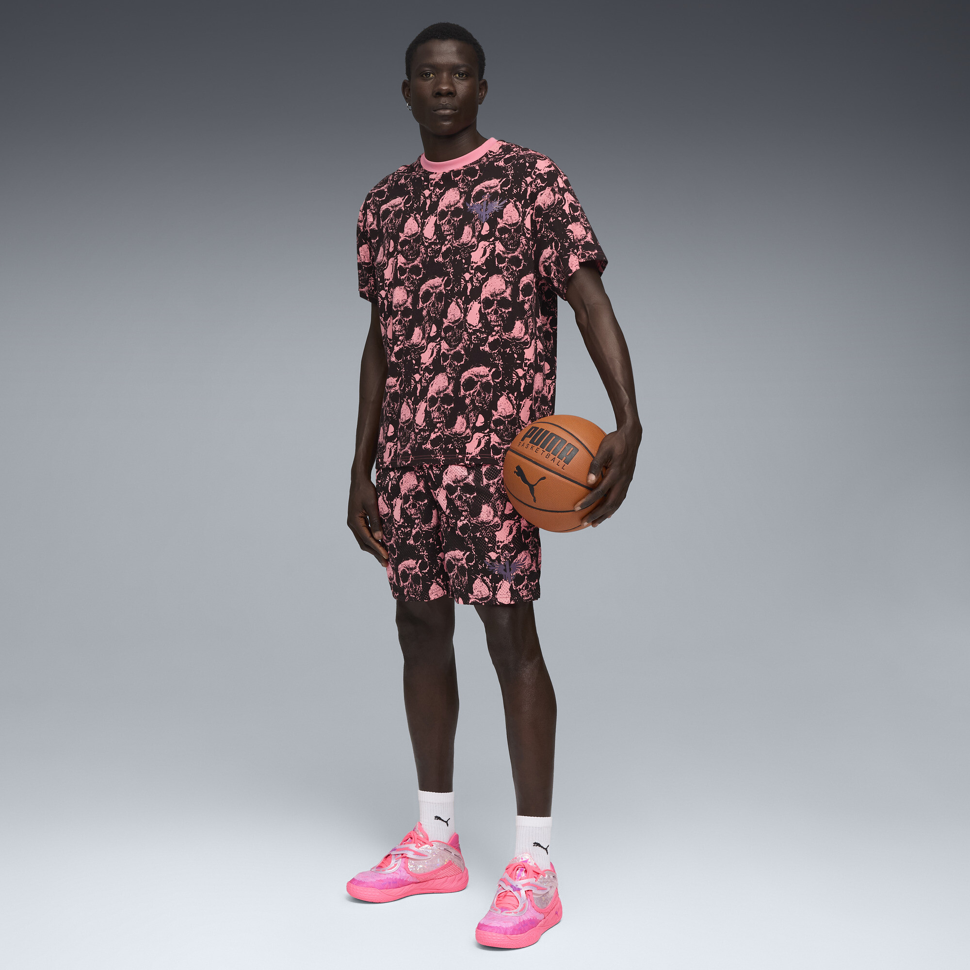 PUMA World Tour-nament T-shirt met all-over print voor Heren, Grijs, Maat L thumbnail 6