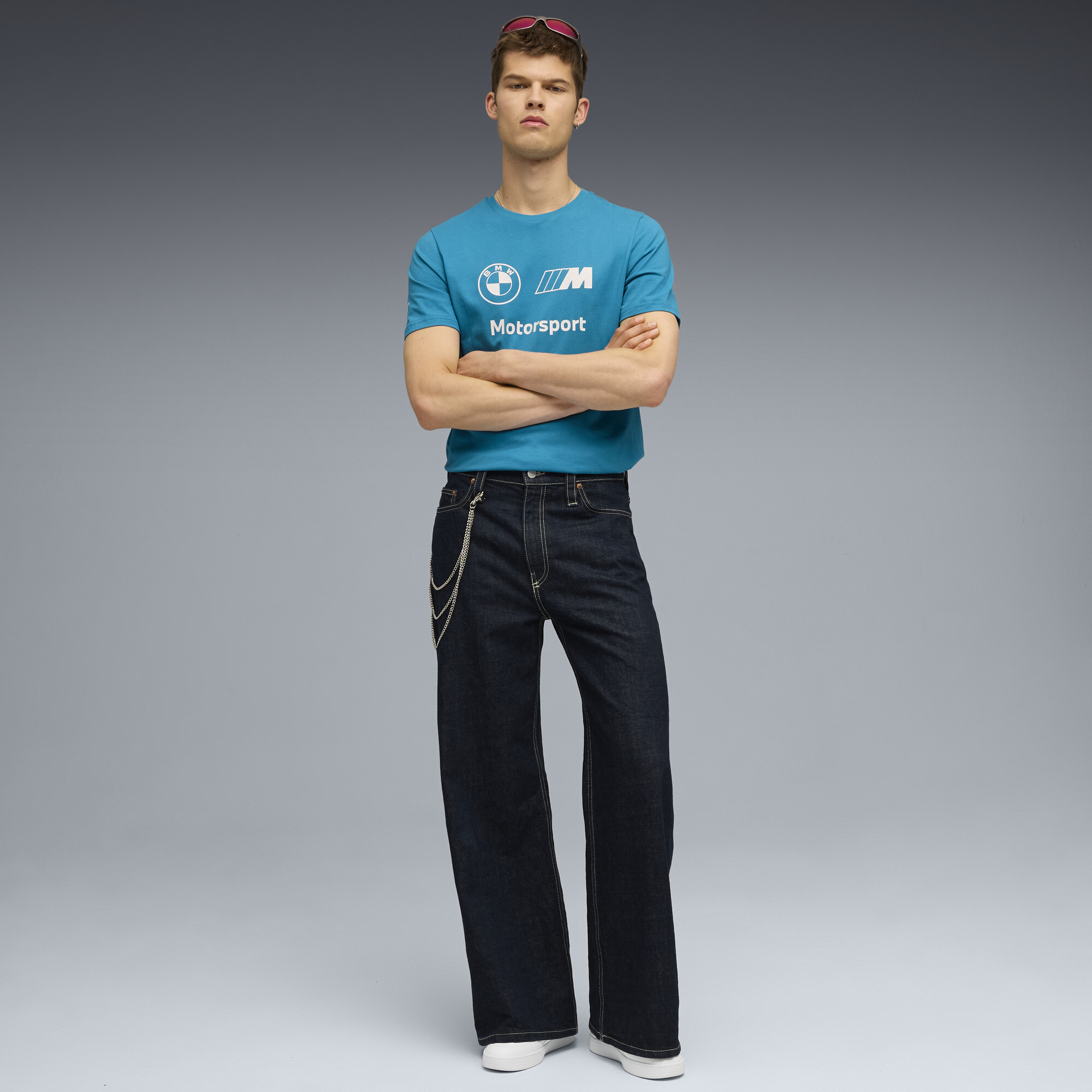 PUMA BMW M Motorsport Essentials T-shirt met logo voor Heren, Blauw, Maat L thumbnail 4