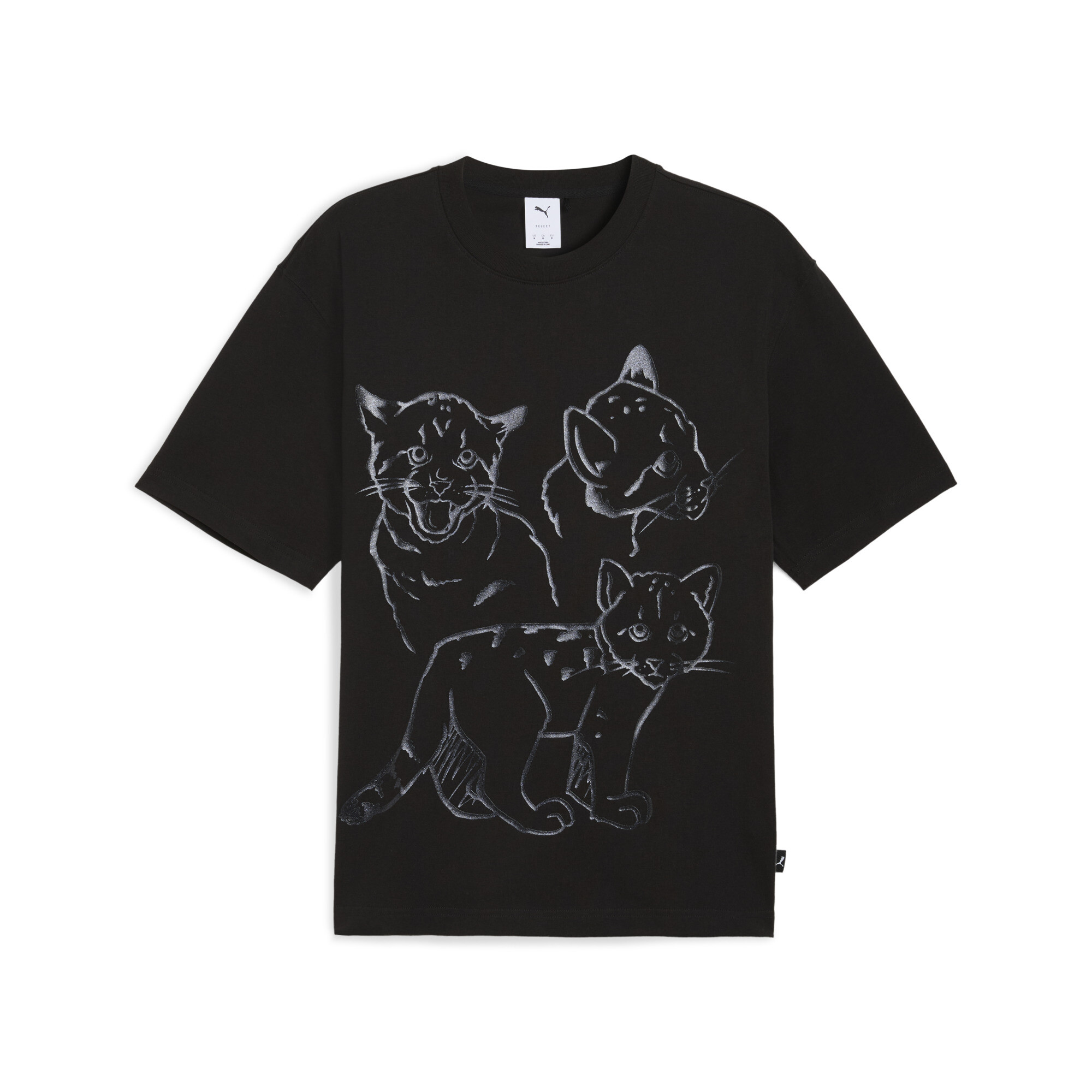 PUMA GRAPHIC Itty Bitty T-shirt voor Heren, Zwart, Maat S thumbnail 3