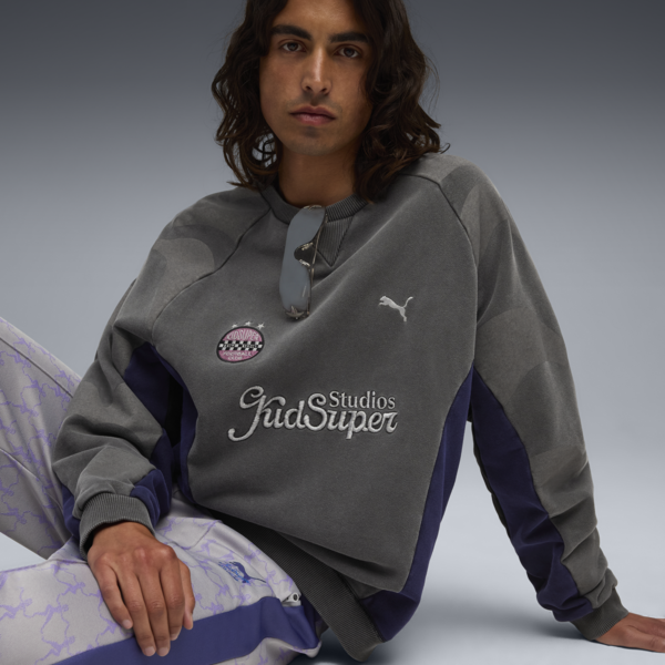 PUMA x KIDSUPER Crew Sweat Men, PUMA Black, large-MEX