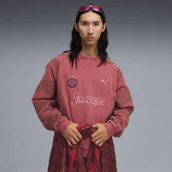 PUMA x KIDSUPER Crew Sweat Men, Dark Crimson, large-MEX