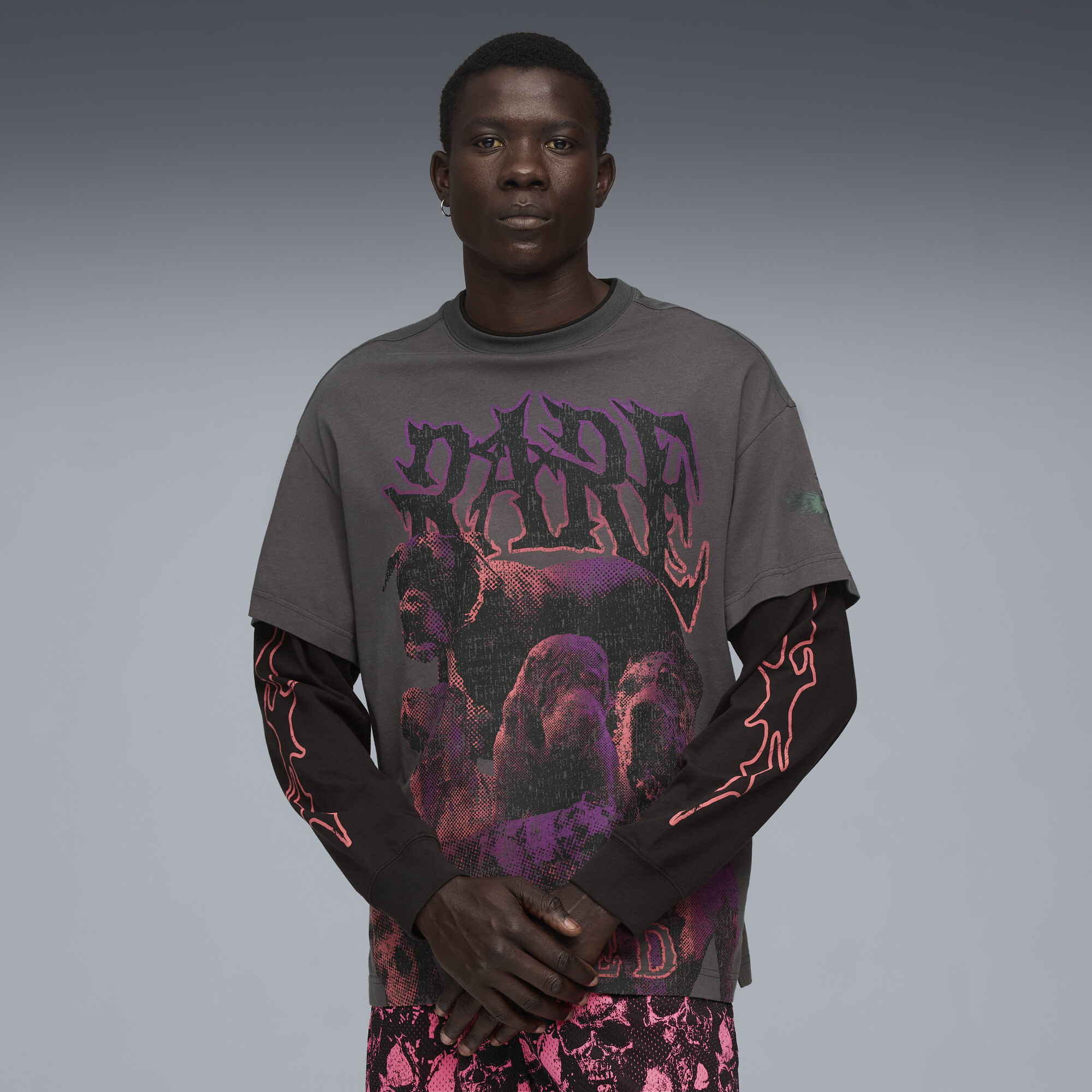 Puma Melo World Tournament Ls T-shirt Men In Multi