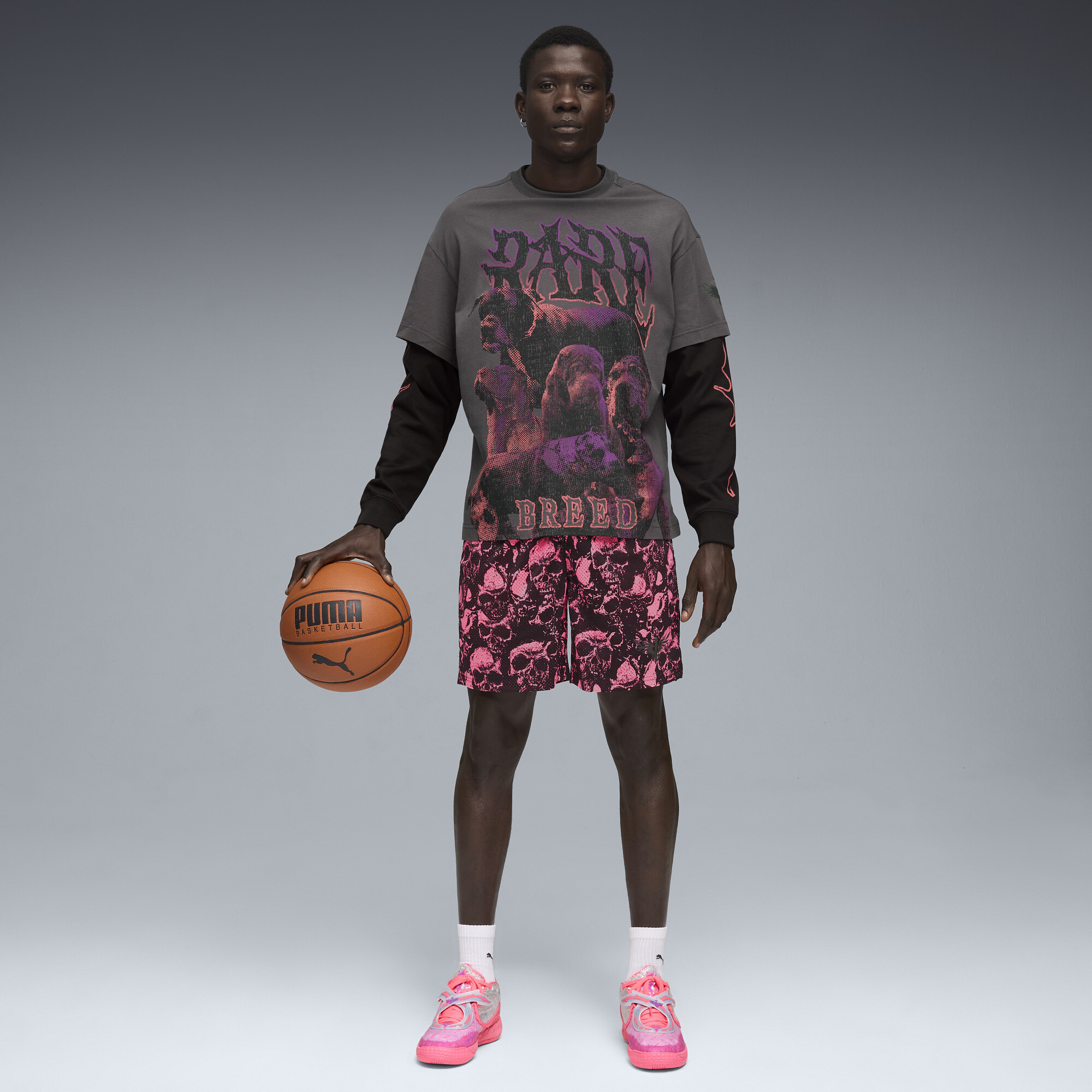 PUMA LaMelo World Tournament shirt met lange mouwen voor Heren, Grijs, Maat XXL thumbnail 6