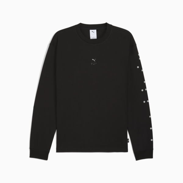 GRAPHIC Braille Long Sleeve Top Men, PUMA Black, large-ZAF