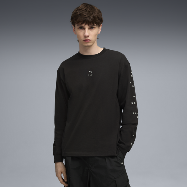 GRAPHIC Braille Long Sleeve Top Men, PUMA Black, large-ZAF