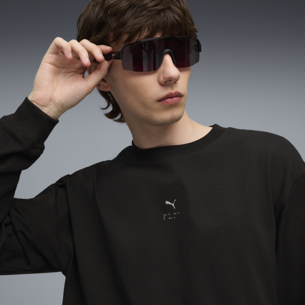GRAPHIC Braille Long Sleeve Top Men, PUMA Black, large-ZAF