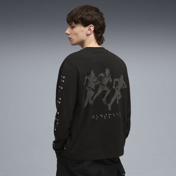 GRAPHIC Braille Long Sleeve Top Men, PUMA Black, large-ZAF