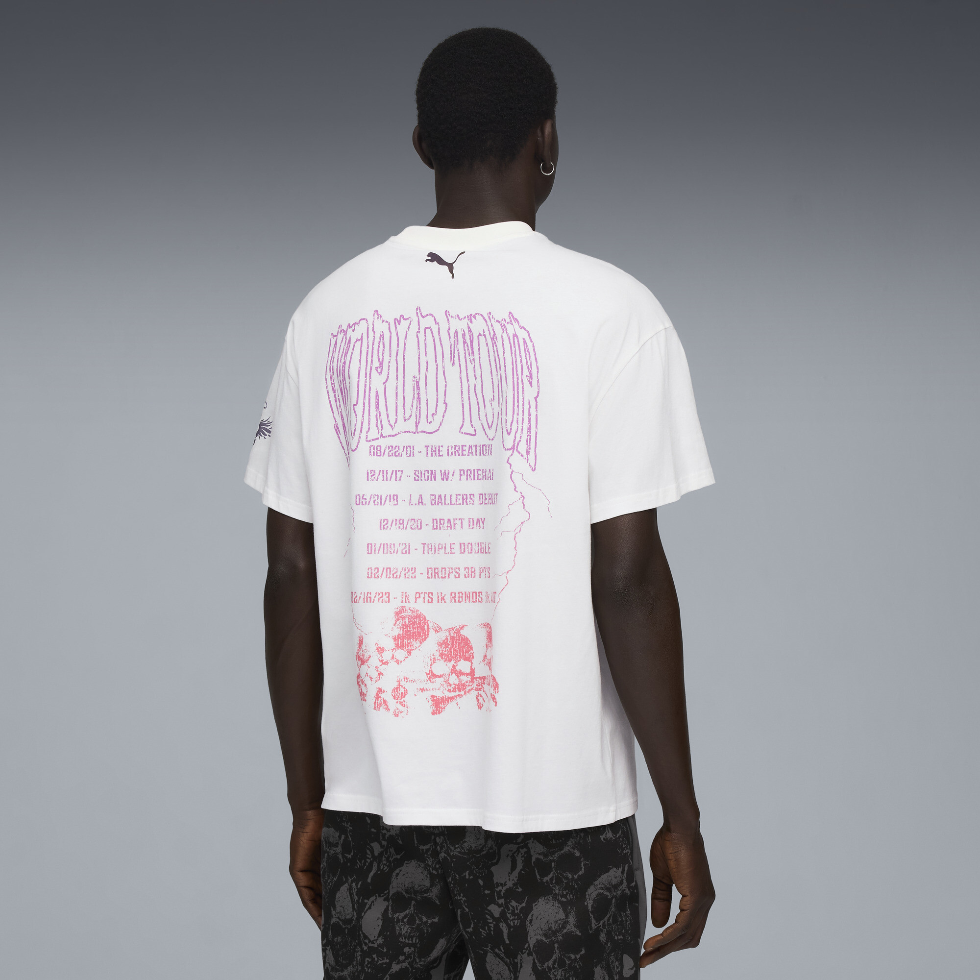 PUMA LaMelo World Tour-nament T-shirt I voor Heren, Wit, Maat L thumbnail 5