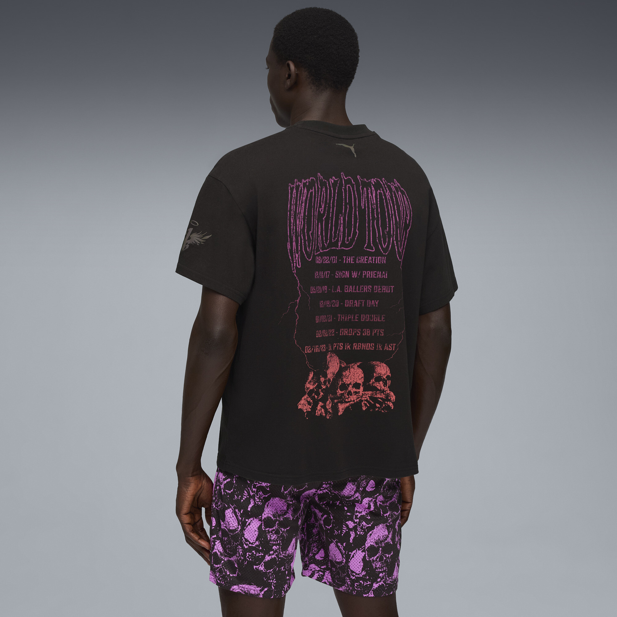 PUMA LaMelo World Tour-nament T-shirt I voor Heren, Zwart, Maat XS thumbnail 5