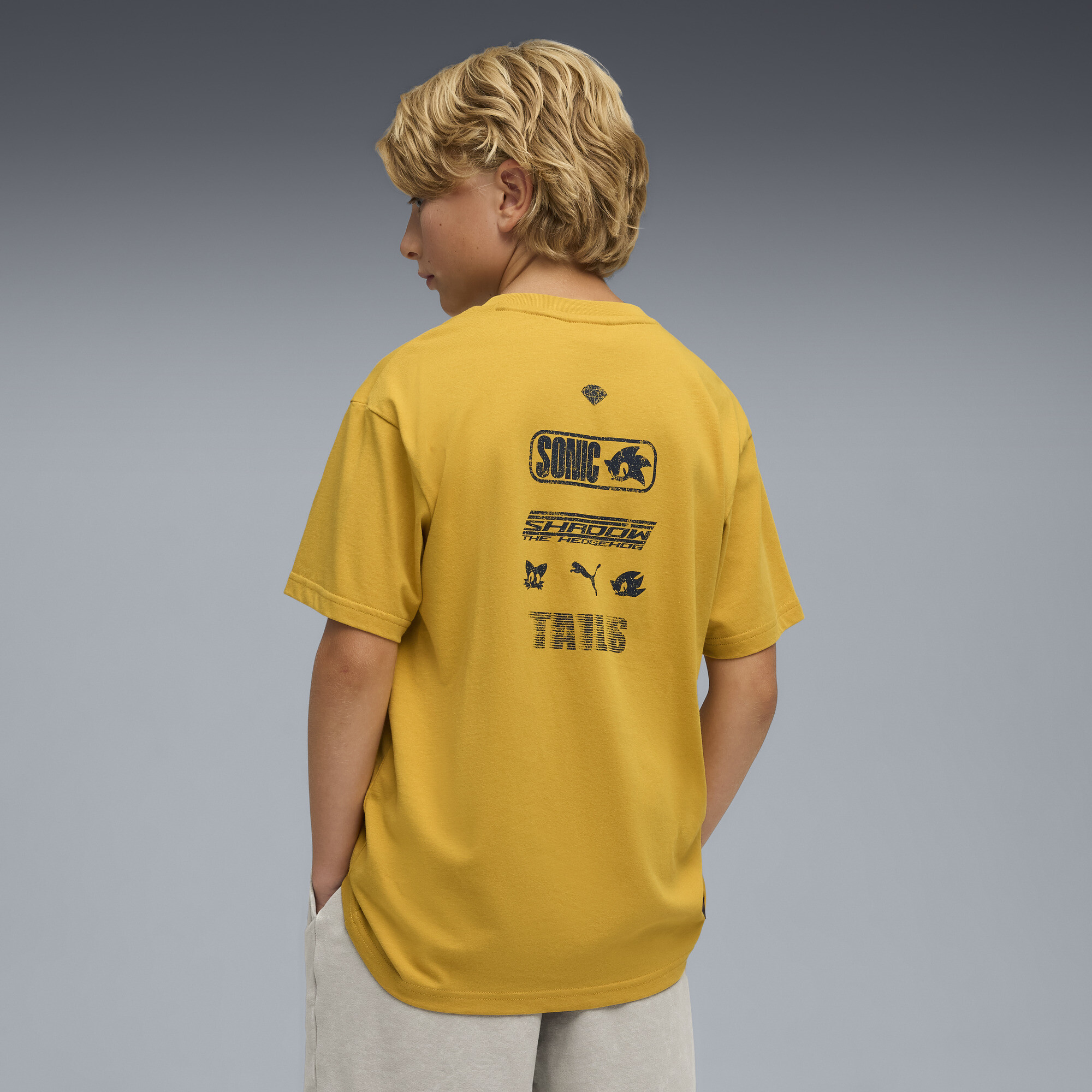 PUMA x SONIC THE HEDGEHOG T-shirt met print voor Heren, Goud, Maat 13-14Y thumbnail 5