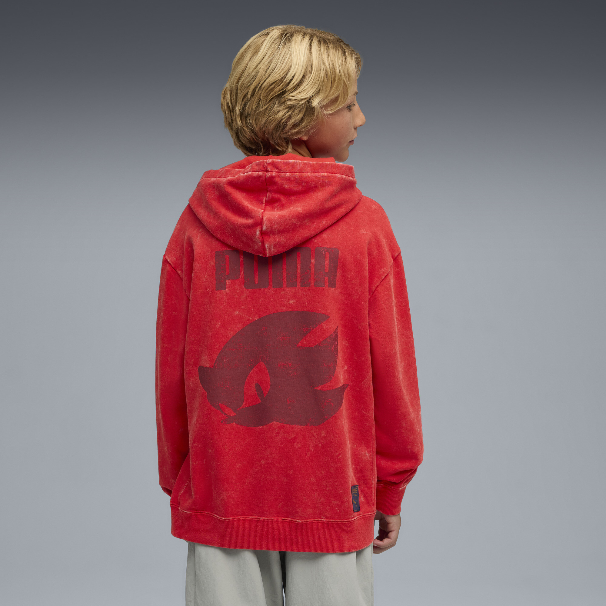 PUMA x SONIC THE HEDGEHOG hoodie met grafische print voor Heren, Rood, Maat 11-12Y thumbnail 3