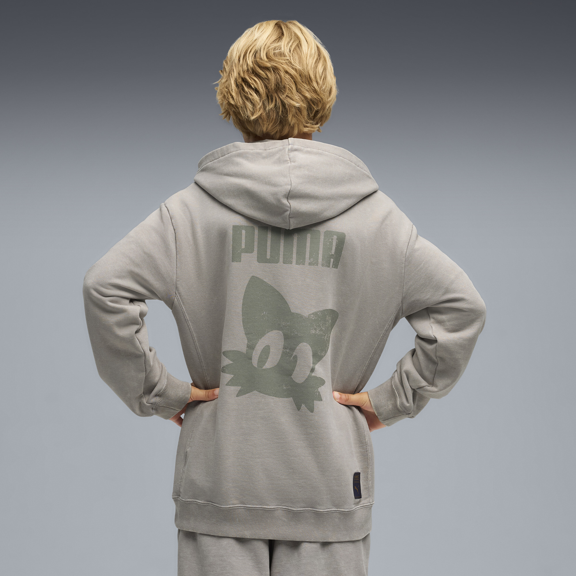 PUMA x SONIC THE HEDGEHOG hoodie met grafische print voor Heren, Grijs, Maat 7-8Y thumbnail 3