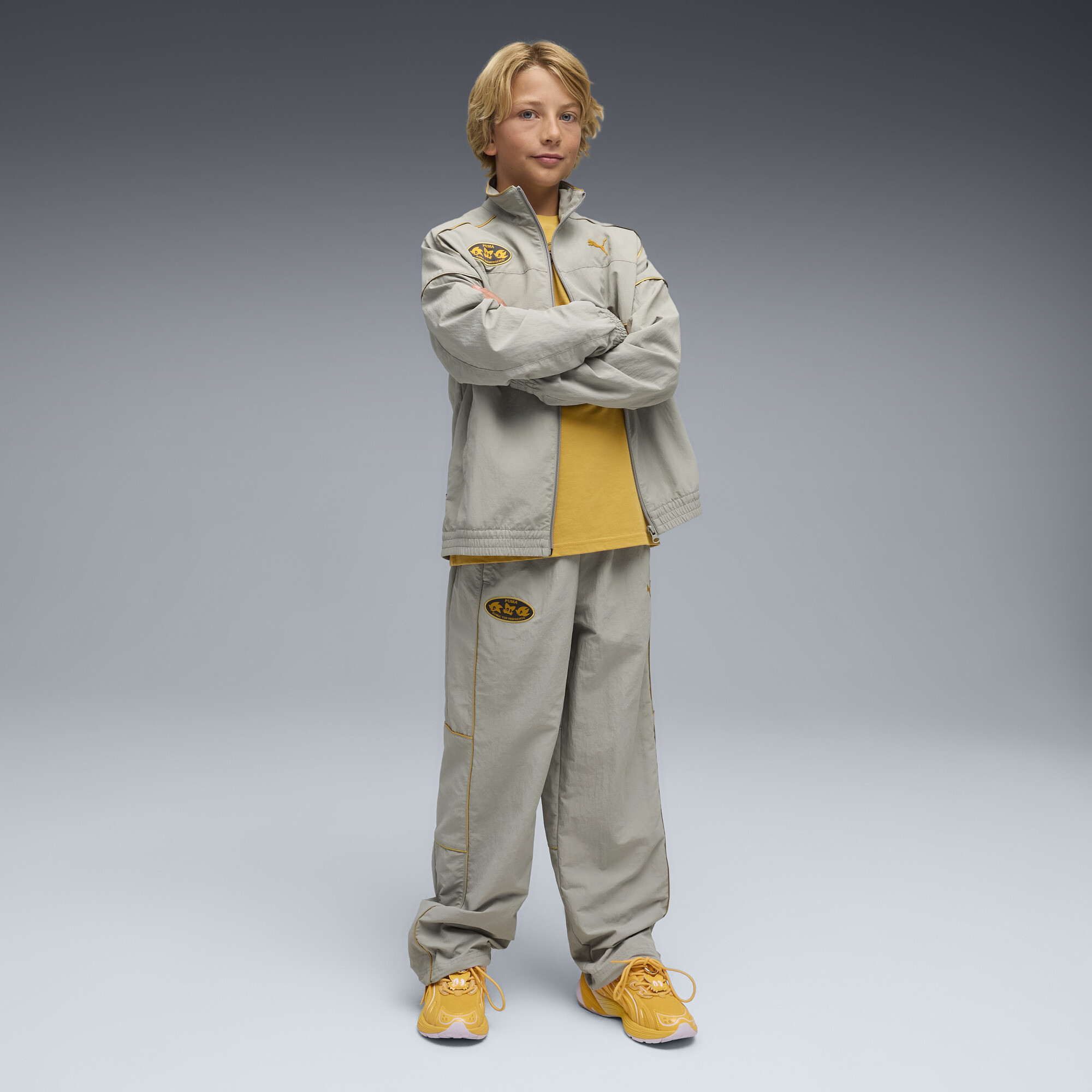 PUMA x SONIC THE HEDGEHOG trainingsjack voor Heren, Grijs, Maat 15-16Y thumbnail 4