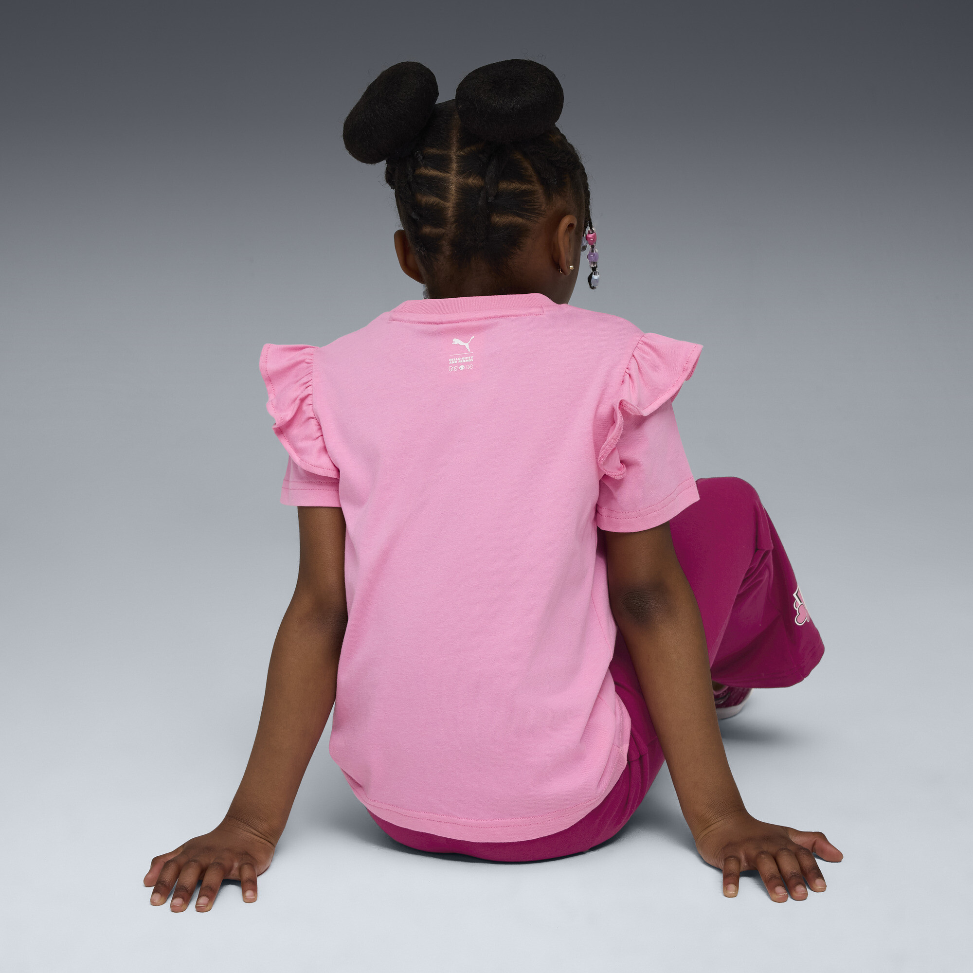 PUMA x HELLO KITTY AND FRIENDS Ruffle T-shirt voor Dames, Roze, Maat 2-3Y thumbnail 3